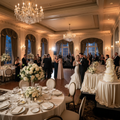 Stunning wedding reception in an elegant ballroom restaurant venue