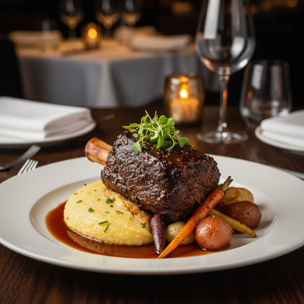 Slow-braised beef short rib with seasonal sides