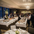 Professional corporate event catering setup in a private dining room