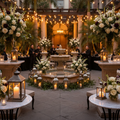Hosted cocktail hour reception in an elegant bar and lounge