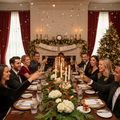 Festive holiday or milestone celebration event in an elegant private restaurant space
